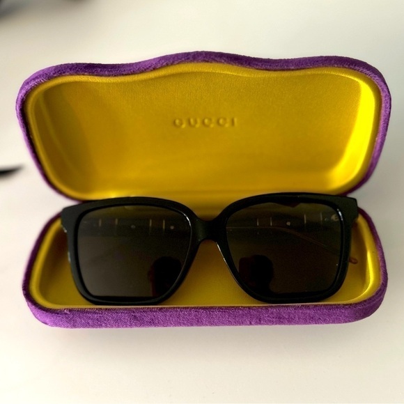 Gucci BLACK & gold TOW BP 37690 trendy sunglasses - Picture 1 of 14